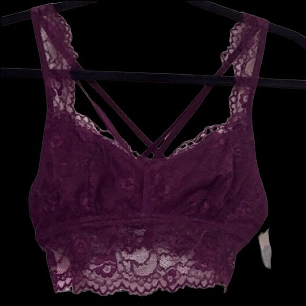 Candies Burgundy Purple Lacy Bralette Size S